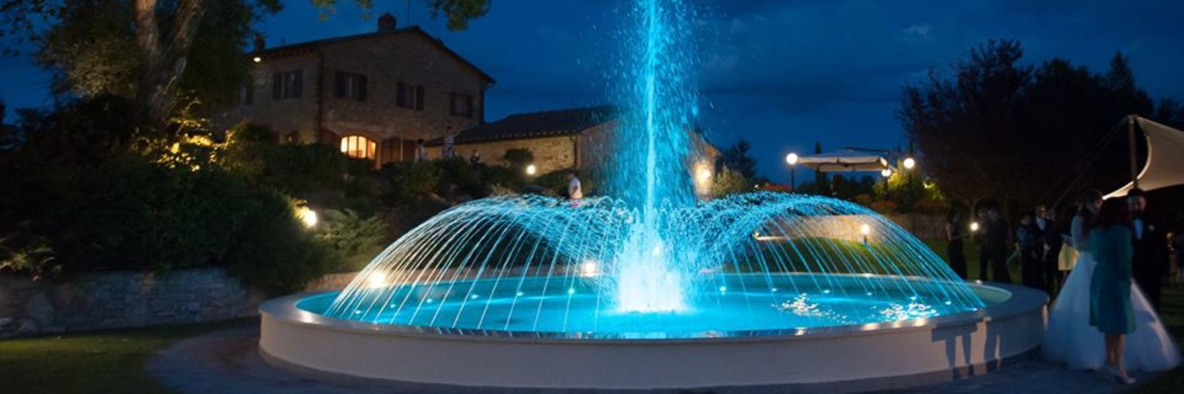 illuminazione scenografica delle fontane